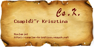 Csaplár Krisztina névjegykártya