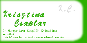 krisztina csaplar business card