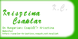 krisztina csaplar business card